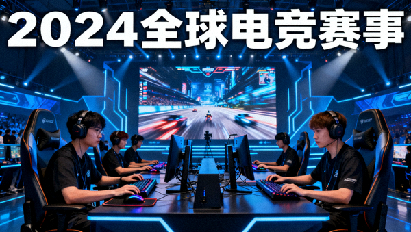 电竞赛事舞台与选手比赛画面，电竞赛事资讯服务配图