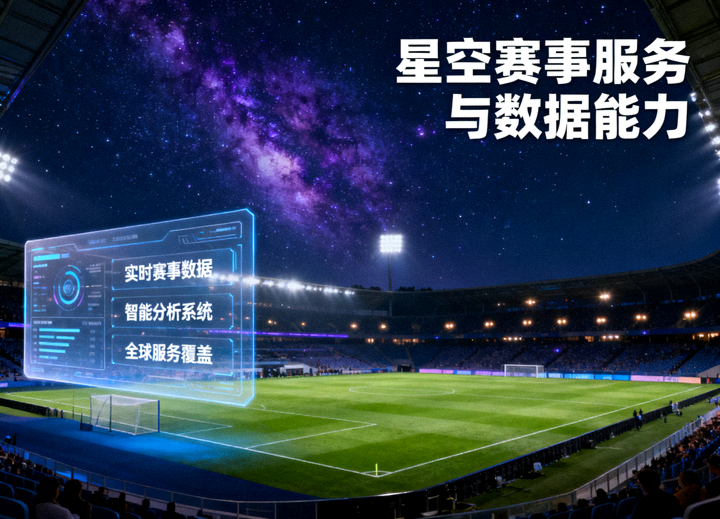 夜间球场全景，星空官方网站赛事服务与数据能力展示配图