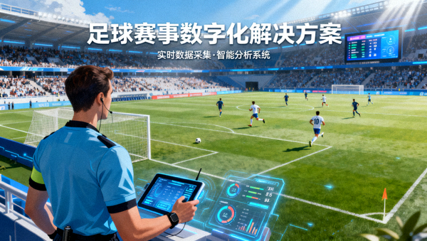 足球比赛现场全景，足球赛事数字化解决方案配图